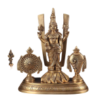Brass Lord Tirupati Balaji Idol with Shankh Chakra | 14.5" Divine Masterpiece | 9kg Sacred Temple Murti | Traditional Namah Tilak | Jaipurio